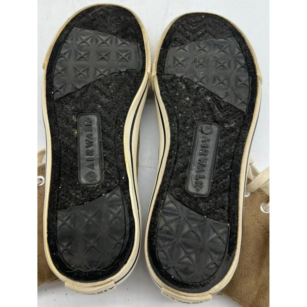 Airwalk Women's Suede & Faux Fur Lined High Top Sneakers Round Toe Size 10 Brown